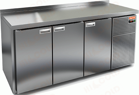 Холодильный стол HICOLD GN 111 BR2 BT, бок, 3 двери (-18°С)